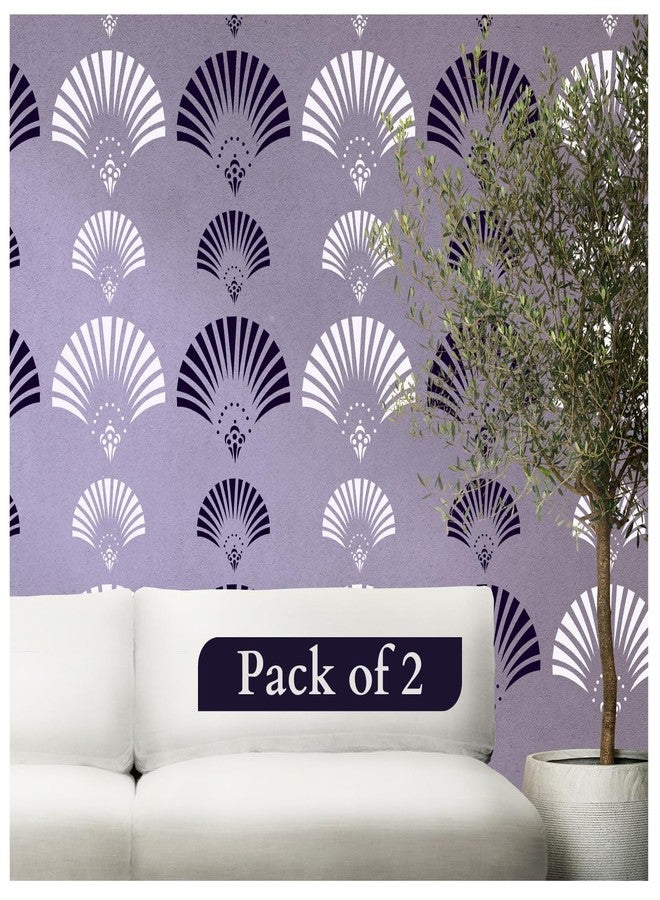 StenCart Light Burst Pack of 2 Stencil for Wall Painting Home DIY Reusable Wall Stencil Design for Wall Decoration (16-inch x 24 inch) - Combo of 2 - Image 1